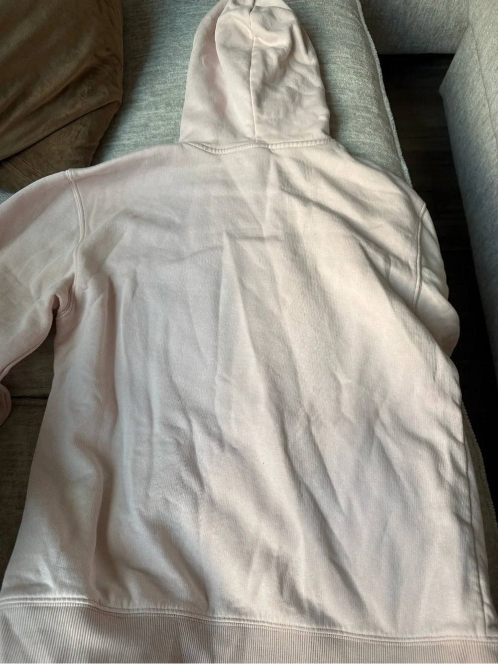 adidas Blush Pink Fleece-Lined Hoodie with Logo Tag
